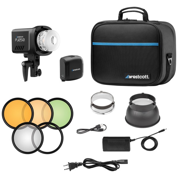 FJ250 Touchscreen Strobe with FJ Pro AC/DC Battery (250Ws)