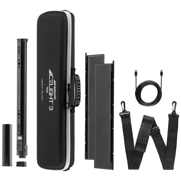 Ice Light 3 RGBWW LED Kit with Battery Grip & Barndoors
