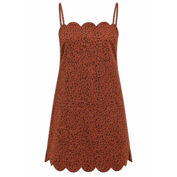 For The Day Brown Cheetah Print Mini Dress