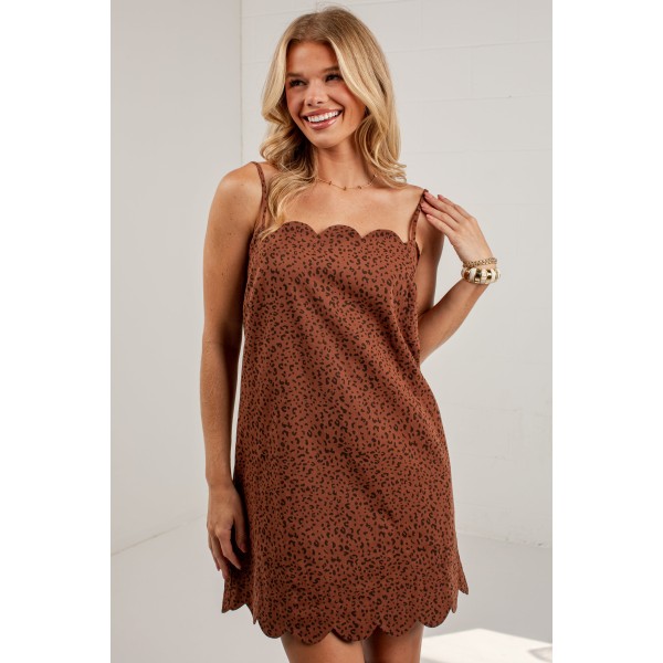 For The Day Brown Cheetah Print Mini Dress