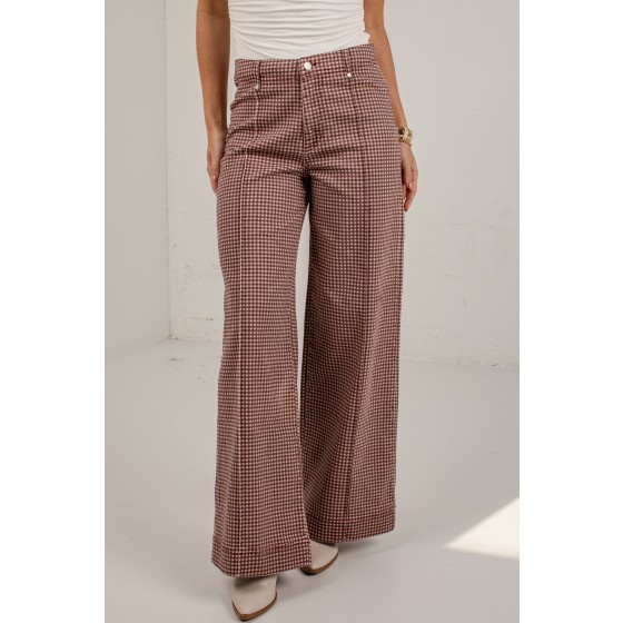 Checked Into Fall Mocha Gingham Pants