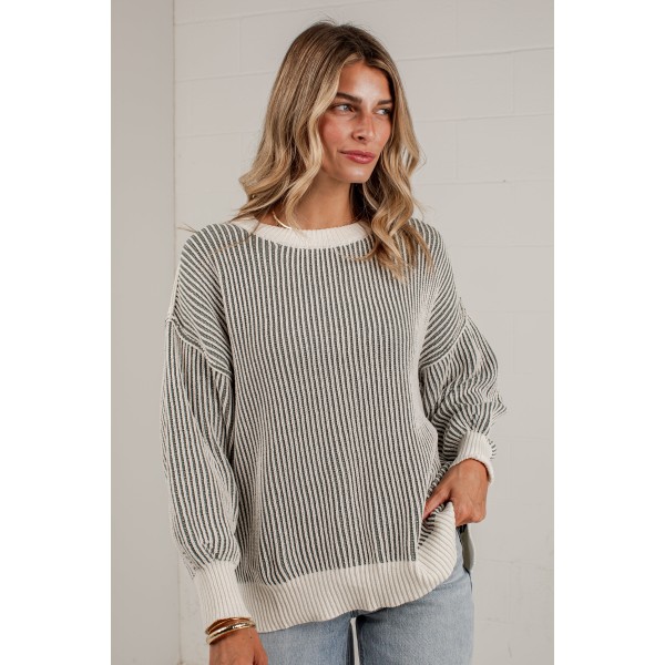 A Slower Pace Striped Sweater