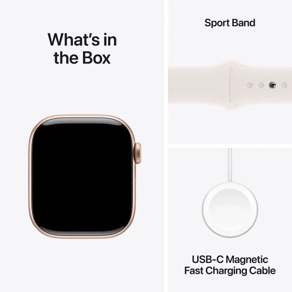 Apple Watch Series 10 42mm GPS Rose Gold Case w Light Blush Band S/M MWWH3LW/A