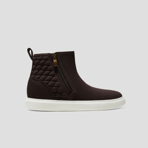 Round-Toe Hidden Wedge Sneakers (Casey) - Dark Chocolate