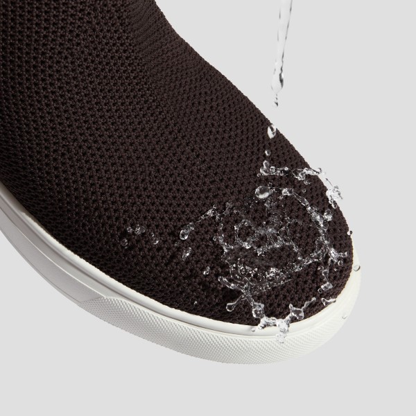 Round-Toe Hidden Wedge Sneakers (Casey) - Dark Chocolate