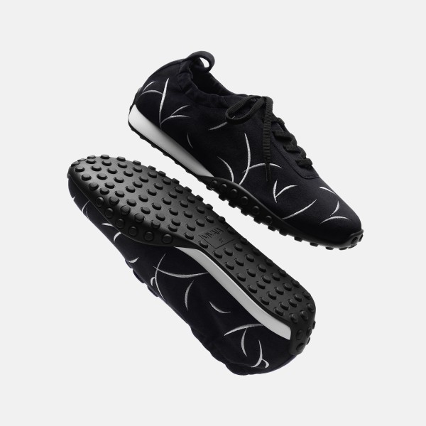 Limited Edition Velvet Casual Sneakers (Laban) - Black Embroidery