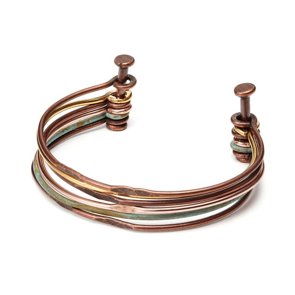 Mixed Metals Hinged Cuff