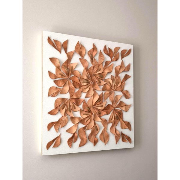 3Dレザー・ウォールアート「Botanica：6輪の花」