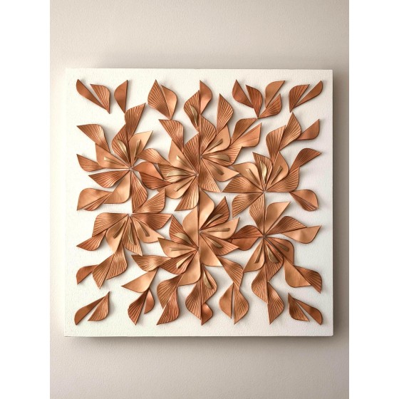 3Dレザー・ウォールアート「Botanica：6輪の花」
