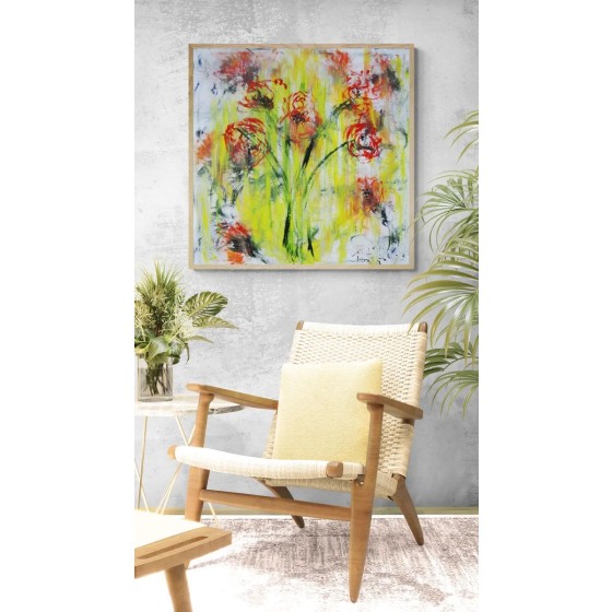 オリジナル油絵「Mute Bouquet」36インチ