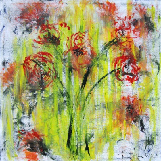 オリジナル油絵「Mute Bouquet」36インチ