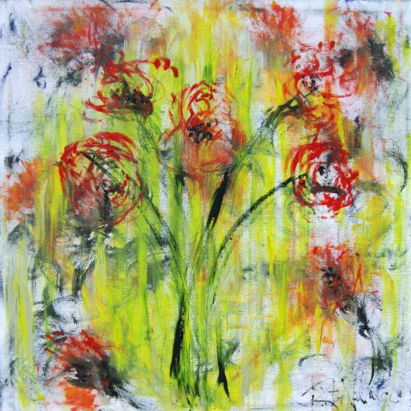 オリジナル油絵「Mute Bouquet」36インチ