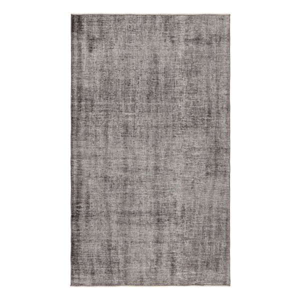 Vintage Turkish Runner in Black & White Distressed Pattern